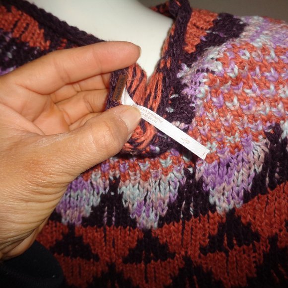 $128 FREE PEOPLE SWIT THE SMALL STUFF MOCK NECK KNIT TOP SIZE L LARGE - Picture 4 of 4